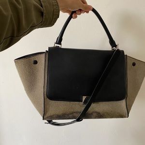 Celine Trapeze Medium Calfskin Pony Hair